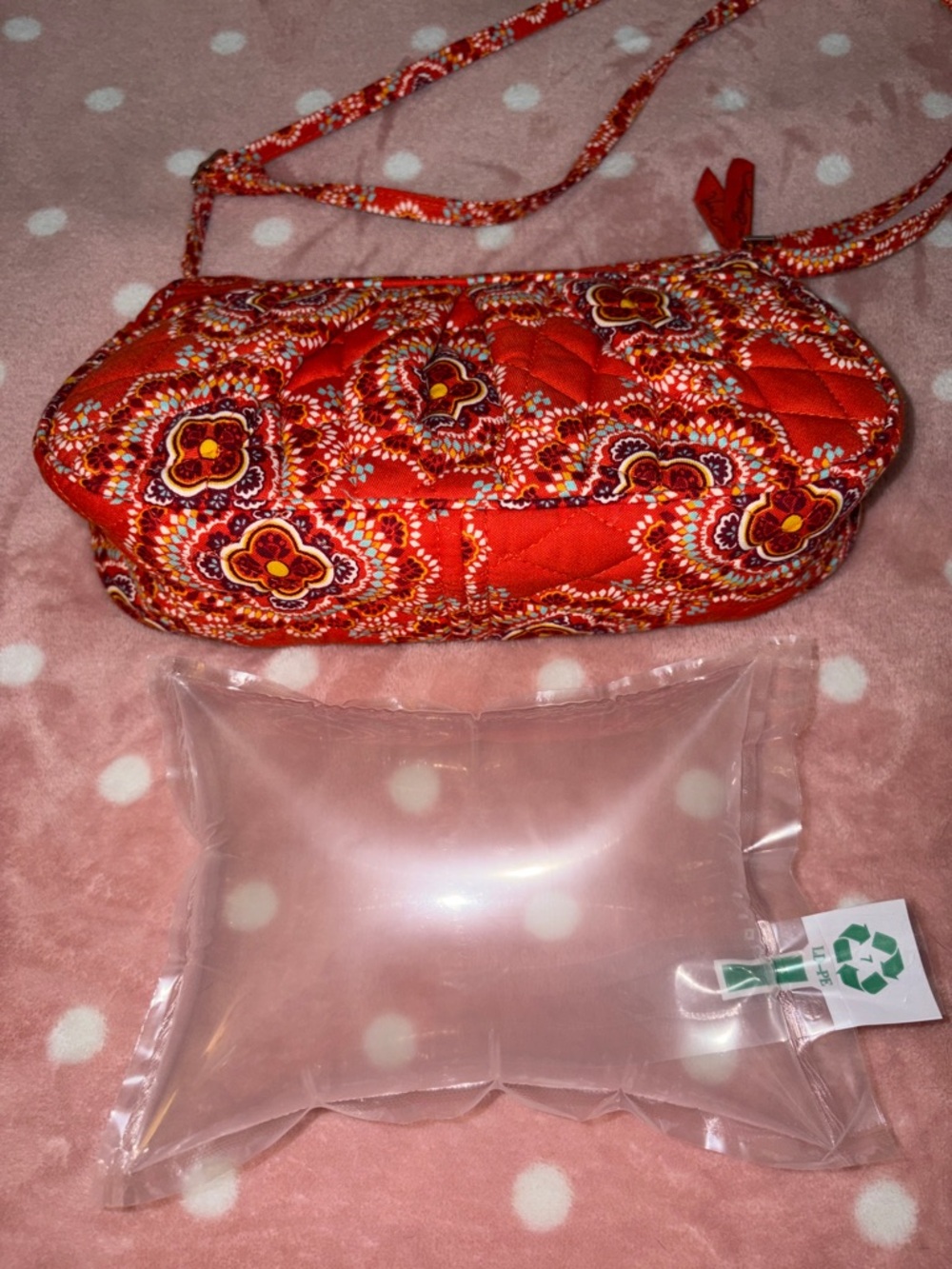 Vera Bradley Orange and Blue Quilted Floral Adjustable Crossbody Purse NWOT - Picture 9 of 9